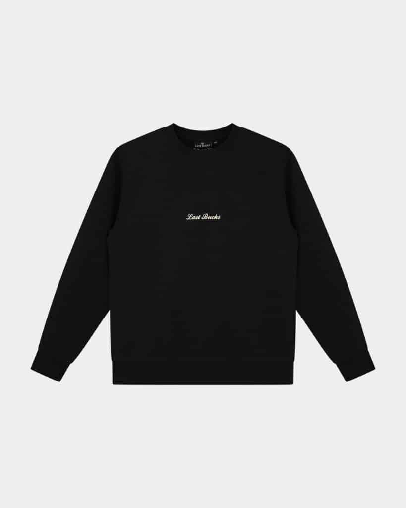 Signature Sweater Jet Black - Last Bucks The Signature Sweater in Jet Black, front view