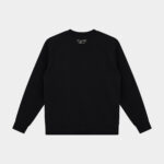 Signature Sweater Jet Black - Last Bucks The Signature Sweater in Jet Black, back view with knitted neck logo