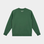Signature Sweater Hunter Green - Last Bucks The Signature Sweater in Hunter Green, back view with knitted neck logo