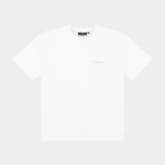 Front product view of the Own The Sky Tee in White with a small LAST BUCKS chest logo