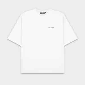 In Pieces Tee White by Last Bucks, front view with a small “LAST BUCKS” chest logo