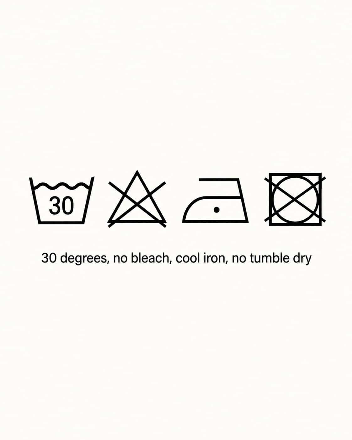 Care label showing a 30 degree wash for winter knitwear