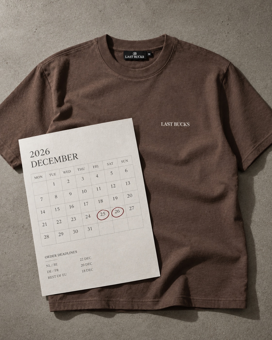 Order deadline calendar for Christmas gifts in 2026