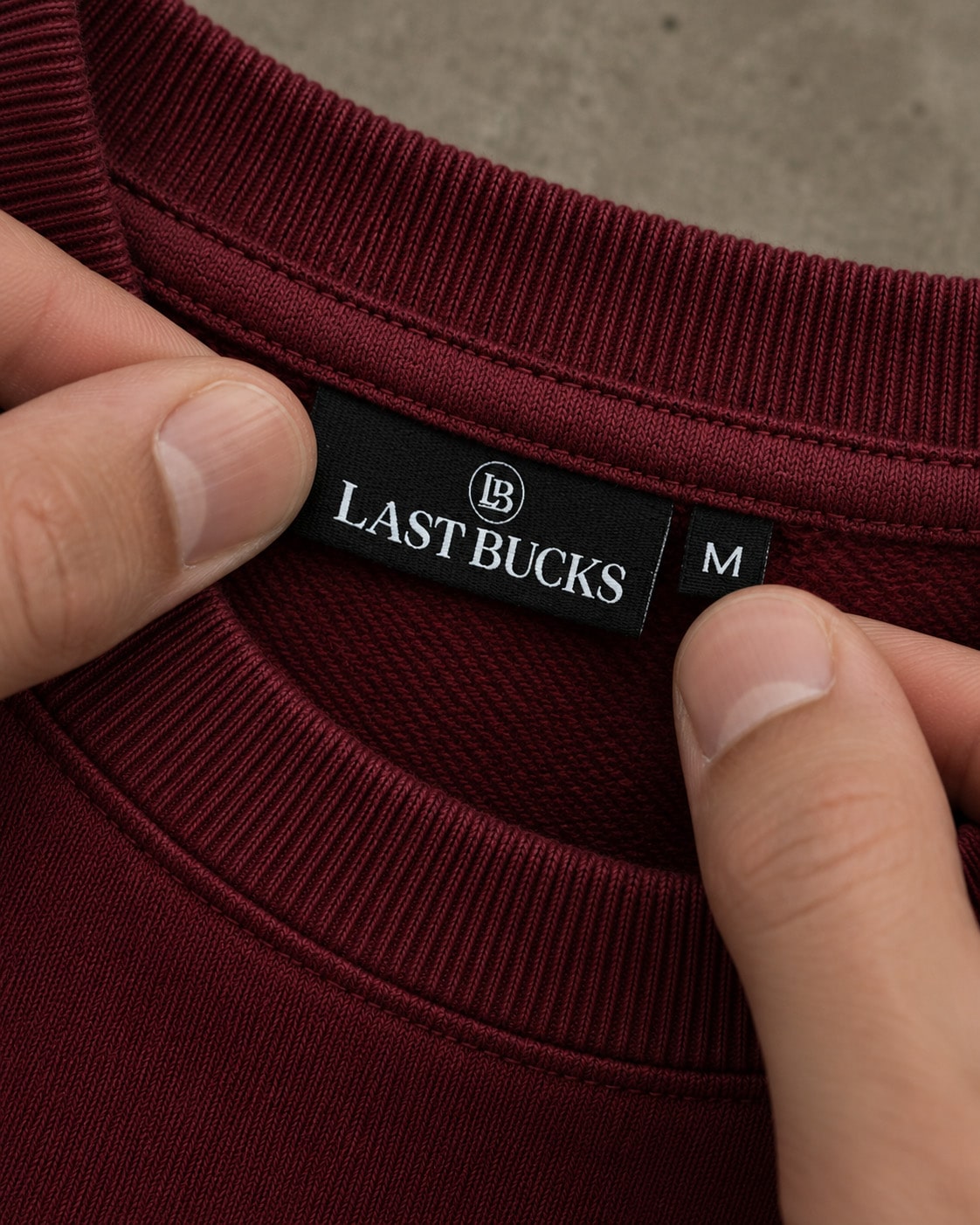 Checking a size label to buy the right christmas gift