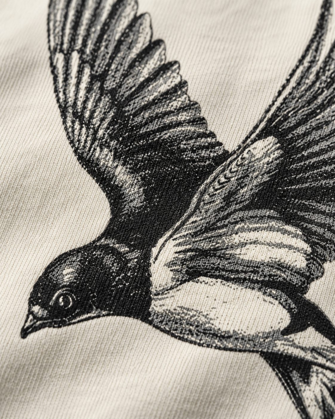 Close-up of the birds on the Uncaged Birds print