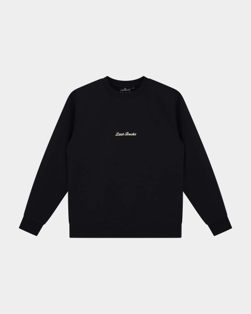 Signature Sweater Jet Black - Last Bucks The Signature Sweater in Jet Black, front view