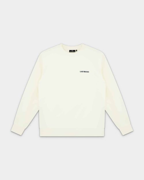 Sinner & Saint Sweater Off-White by Last Bucks, front view with a small embroidered chest logo